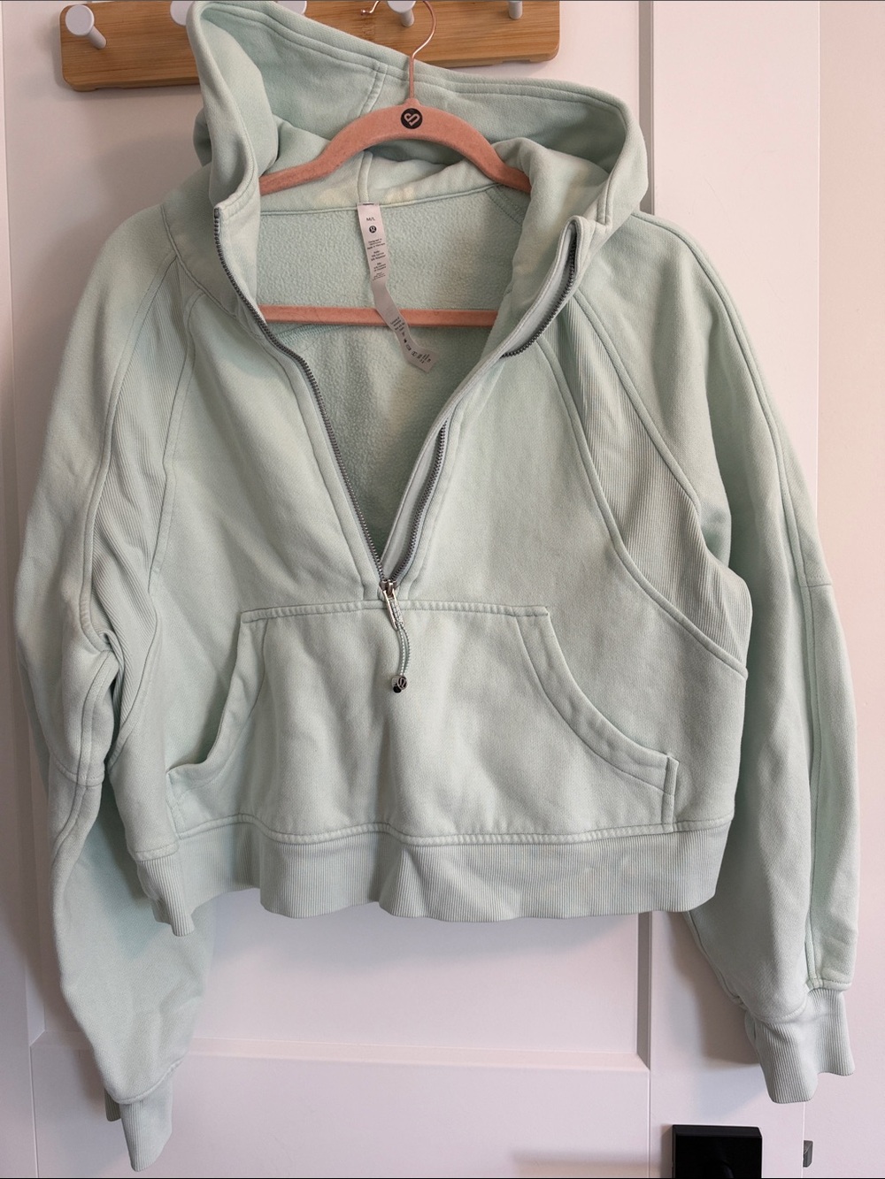 Lululemon mint Green Half-Zip Fleece Hoodie m/l